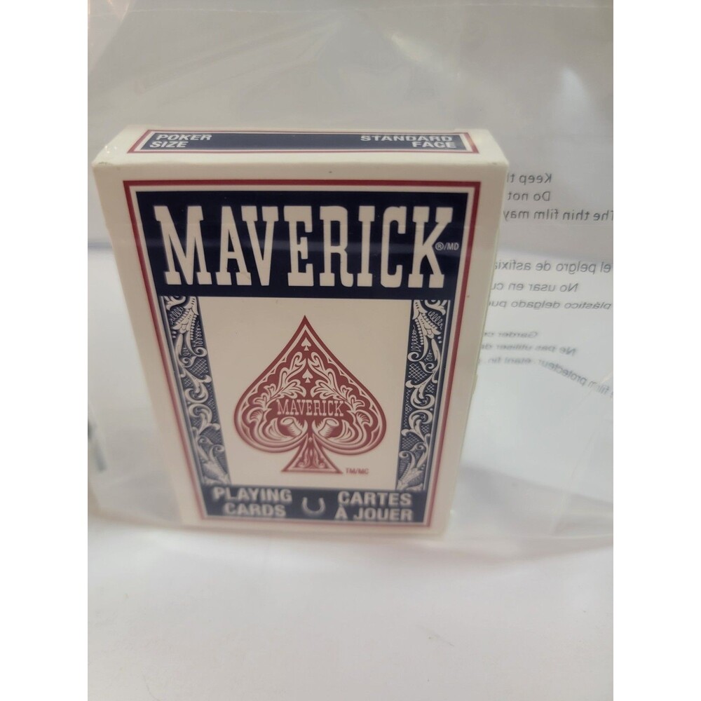 Maverick Playing Cards Poker Size Standard Face Blue Back Deck US Playing...